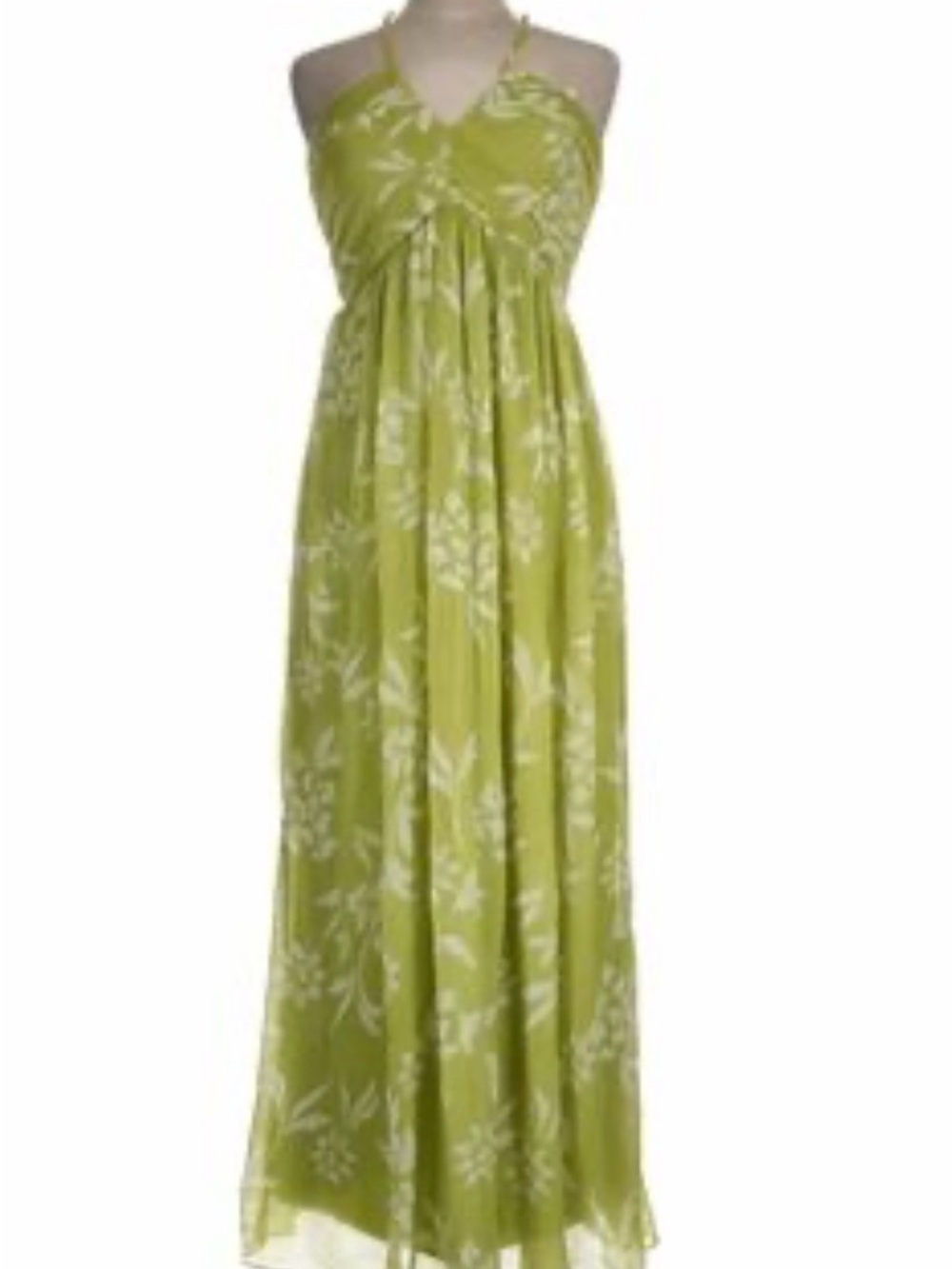 Sincerely Jules Lime Green Floral Halter Maxi Dress
